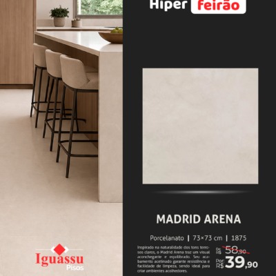 Porcelanato Delta Madrid Arena 73x73 Acetinado