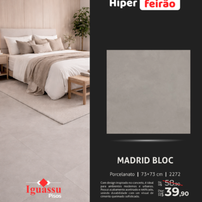 Porcelanato Delta Madrid Bloc 73x73 Acetinado