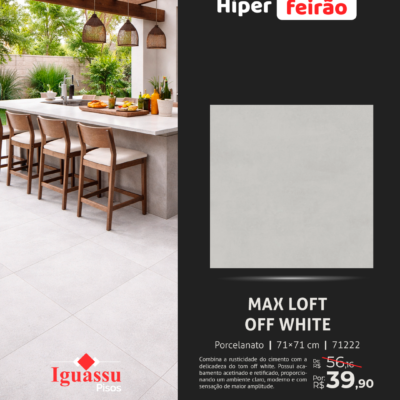 Porcelanato Embramaco Max Loft Off White 71x71 Acetinado