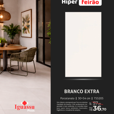 Revestimento Porto Ferreira Branco Extra 30x54