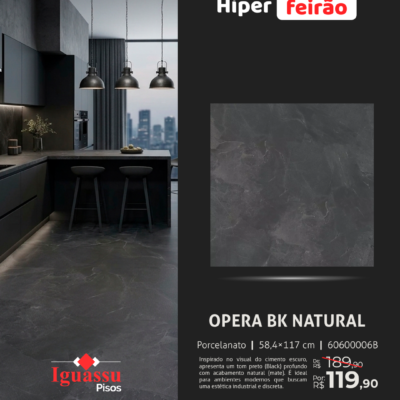 Porcelanato Portinari Opera BK 58,4x117 Natural