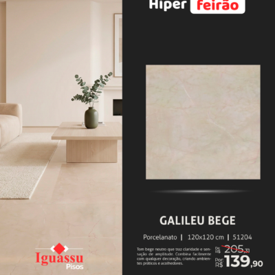 Porcelanato Incepa LM Galileu Bege Polido MC 120X120