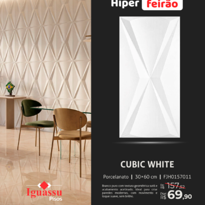 Porcelanato Incepa Cubic White 30x60 Acetinado