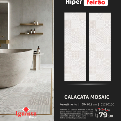 Revestimento Incepa Calacata Mosaic 30x90,2 Acetinado