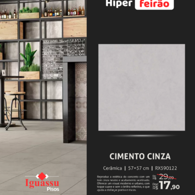 Piso Lef Cimento Cinza 57x57