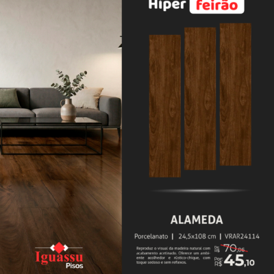 Porcelanato Via Rosa Alameda 24,5x108 Acetinado