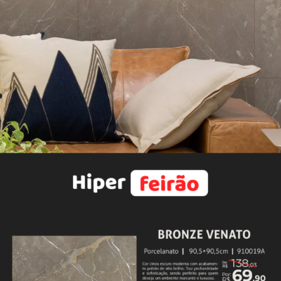 Porcelanato Villagres Bronze Venato 90,5x90,5 Polido