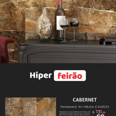 Porcelanato Villagres Cabernet 61x106,5 Polido