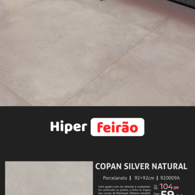 Porcelanato Villagres Copan Silver 92x92