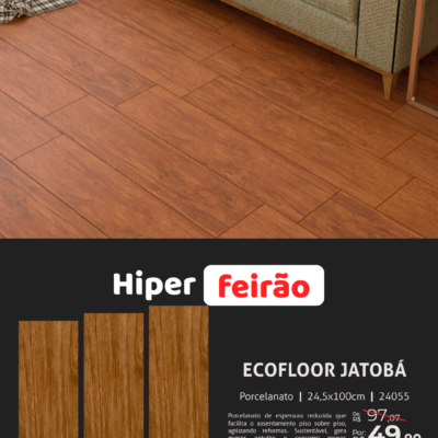 Porcelanato Villagres Ecofloor Jatoba 24,5x100 Natural