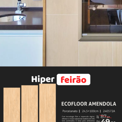 Porcelanato Villagres Ecoflor Amendola 24,5x100 Acetinado