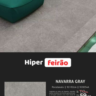 Porcelanato Villagres Navarra Grey 92x92
