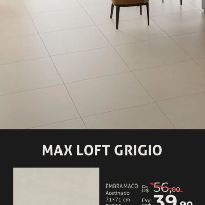 Porcelanato Embramaco Max Loft Grigio Acet. 71x71