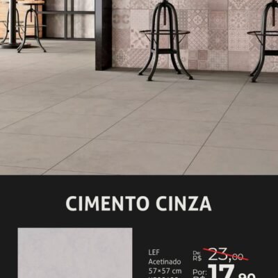 Piso Rox Cimento Cinza 57x57