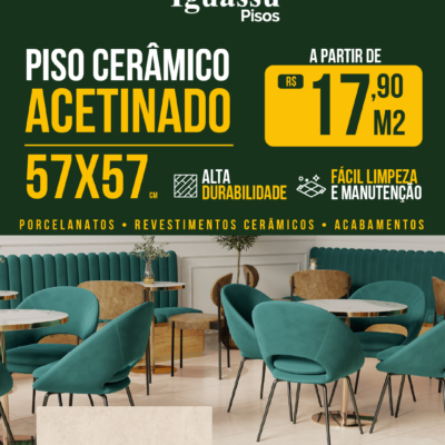 Piso Cerâmico Acetinado 57x57
