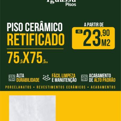 Piso Cerâmico Retificado 75x75