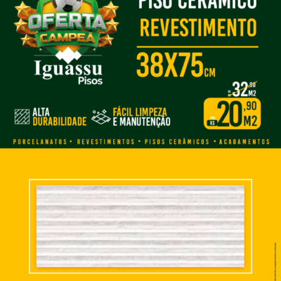 Piso Cerâmico Retificado 38x75