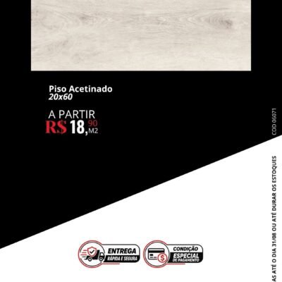 Piso Cerâmico Acetinado 20x60