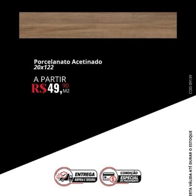 Porcelanato Acetinado 20x122
